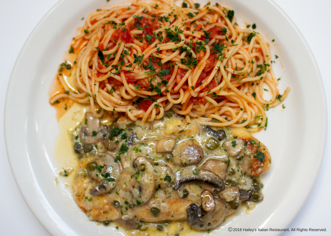 Chicken Piccata at Hailey's Italian Restaurant
