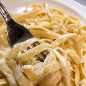 Fettuccine Alfredo pasta dish