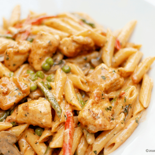 Reyes Chipotle Pasta -signature creamy chipotle pasta from Hailey’s Italian Restaurant in Cypress, TX